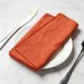 Premium burnt orange bamboo cotton napkin with overlocked edges for elegant table setting - 32x32cm (1 Piece) / Burnt Orange (CD260703-6)