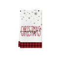 Christmas microfiber kitchen towel with Merry Christmas print and red buffalo plaid - Red Christmas Snowman Print Style (MB2486 (11)2) / 40x60cm