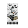 Festive Christmas microfiber hand towel featuring a cute gnome and Let it Snow print - Sledding Gnome Let it Snow Print Style (MB2486 (12)1) / 40x60cm