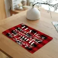Red and black buffalo plaid Christmas placemat featuring wonderful time of year text - Wonderful Time Layout (20024-8) / 32x45cm