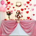 Premium rose pink sequined tablecloth for wedding banquet and festive party decoration - Round 60*60cm / Peach