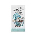 Soft Christmas kitchen hand towel with cute gnome in coffee cup microfiber print - Coffee Cup Gnome Snuggle Up Print Style (MB2486 (1)) / 40x60cm