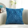 Noorse stijl effen blauw geometrisch pluche kussensloop variant voor bank decoratie - 45x45cm (Zonder Kussen) / Kalebas Bloem Stijl (ML-13) / Blauw
