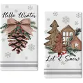 Weihnachtliche Mikrofaser-Küchentücher mit winterlichen Kiefernzapfen- und Baumdesigns - 40*60cm (2 Stück pro Packung) / Muster MB250619-17