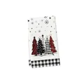 Festive Christmas microfiber kitchen towel featuring printed trees and buffalo plaid - Mixed Plaid Christmas Tree Print Style (MB2486 (3)) / 40x60cm