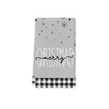 Christmas microfiber hand towel with gray background and buffalo plaid border - Gray Plaid Border Merry Christmas Print Style (MB2486 (4)) / 40x60cm