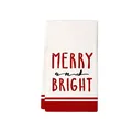 Festive Christmas microfiber kitchen towel featuring red Merry and Bright text print - Simple Red Text Merry and Bright Print Style (MB2486 (5)) / 40x60cm