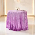 Elegante lila runde Pailletten Tischdecke für Hochzeiten und festliche Bankette - Violett
