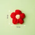 Sottobicchiere a fiore rosso fatto a mano a maglia, simpatico tappetino di lana da 4cm - Design Floreale Rosso e Giallo (CD260615---16) / 11x11cm / Rosso e Giallo