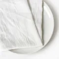 Hochwertige weiße strukturierte Serviette aus Flammbaumwolle für die Tischdekoration - 32x32cm (Ein Platzset) / Weiß (CD260704-10)