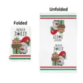 Christmas microfiber kitchen towel with festive gnome print and HOLLY JOLLY text - Gift Gnome Holly Jolly Print Style (22XWHA0030 (10)现货) / 40x60cm