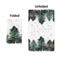 Microfiber Christmas kitchen hand towel featuring pine tree and snowflake print - Realistic Pine Snowflake Print Style (22XWHA0030 (12)现货) / 40x60cm