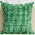 Textured green corduroy throw pillow cover with corn kernel pattern for home decor - 50x30cm / Mint Green