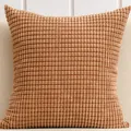 Nordic style soft tan corduroy pillow cover with corn kernel texture for home decor - 50x30cm / Light Coffee