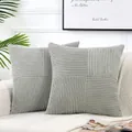 Federe moderne e minimaliste per cuscini in velluto a coste grigio chiaro per divani - 30x50cm / Grigio chiaro