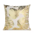 Housse de coussin décorative blanche avec motif élégant de feuilles de monstera dorées - Feuille de Monstera Dorée (Style 9)