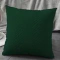 Dark green chevron quilted velvet pillowcase with soft texture for home sofa - Dark Green