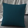 Elegant navy blue quilted velvet cushion cover with chevron pattern for home decor - Navy Blue