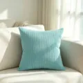 Decoratieve kussensloop van zacht corduroy in lichtblauw, Scandinavische stijl bank - 50*30cm (Enkele Hoes Zonder Vulling) / Aqua