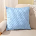 Soft light blue corduroy throw pillow cover with textured striped pattern for home decor - 55X55cm (Cover Only) / Sky Blue