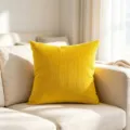 Zachte felgele corduroy vierkante kussensloop met warme fluwelen textuur voor bank - 50*30cm (Enkele Hoes Zonder Vulling) / Teder Geel