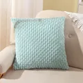 Modern light blue corduroy cushion cover featuring a soft textured striped design for home - 45x45cm (No Insert) / Aqua