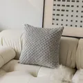 Grey corduroy pillow cover with textured stripe pattern for modern home decor - 45x45cm (No Insert) / Light Gray