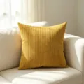 Decoratieve mosterdgele corduroy kussensloop met een zachte gestreepte textuur voor banken - 50*30cm (Enkele Hoes Zonder Vulling) / Goud