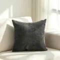 Noordse stijl donkergrijze corduroy kussenhoes met textuurstrepen voor woondecoratie. - 50*30cm (Enkele Hoes Zonder Vulling) / donkergrijs