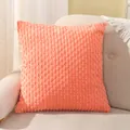 Soft orange corduroy cushion cover with textured ribbed pattern - 45x45cm (No Insert) / Orange