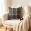 Classic red and green plaid pillowcase on a white armchair for cozy Christmas home decor - 45x45cm / Red Green Plaid (No.1)