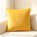 Soft bright yellow velvet throw pillow cover for minimalist nordic home sofa decor - Golden Yellow / 40x40cm (One Piece Without Core)