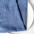 Blaue Stoffserviette aus Baumwolle mit Struktur für eine rustikale Tischdeko - Slub-Textur Serviette (CD260704-17) / 32x32cm (Ein Platzset) / Blau