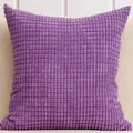 Premium soft purple corn kernel textured corduroy pillow cover for modern home sofa decor - 50x30cm / Purple