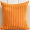 Bright orange corduroy corn kernel texture throw pillow cover for modern home decor - 50x30cm / Orange