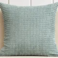 Nordic sage green corduroy throw pillow cover with minimalist corn kernel textured pattern - 50x30cm / Grass Green