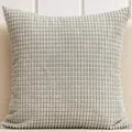 Light grey corduroy corn kernel textured throw pillow cover for modern home decor - 50x30cm / Light Gray