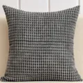 Grey corduroy corn kernel texture throw pillow cover for modern minimalist home decor - 50x30cm / Dark Gray
