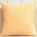 Soft yellow corduroy pillowcase with a modern corn grain texture for home decor - 50*30cm (No Insert) / Light Yellow