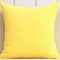 Soft yellow corduroy pillowcase with corn grain texture for modern minimalist home decor - 55x55cm / Lemon Yellow