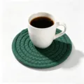Hand-woven dark green cotton rope coaster, durable heat-resistant mat for table protection - Diameter 11cm / Dark Green(33)
