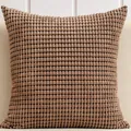 Modern minimalist brown corduroy pillow cover with corn kernel texture for decor - 50*30cm (No Insert) / Dark Brown