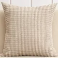 Modern minimalist beige corduroy pillow cover with soft corn kernel textured pattern - 50*30cm (No Insert) / Khaki