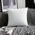Modern white pleated wave pattern velvet throw pillow cover for luxury home sofa decor - White