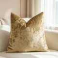 Luxurious gold crushed velvet cushion cover for minimalist home decor and modern sofa styling - 40*40cm (Cushion Cover Only) / Golden Ice Flower