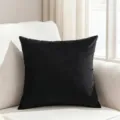 Solid black velvet throw pillow cover on white sofa - 40*40cm (Cushion Cover Only) / Black