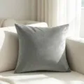 Soft solid gray velvet cushion cover for sofa minimalist Nordic style home decor - 40*40cm (Cushion Cover Only) / Light Gray