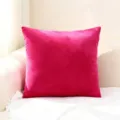 High-quality solid magenta velvet throw pillow cover for Nordic minimalist home decor - 40*40cm (Cushion Cover Only) / Rose Red