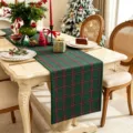 Chemin de table de Noël à carreaux rouges et verts en tissu brossé très doux - 30cm*45cm (1 Pièce) / Carreaux Vert Foncé (ZQ260819-5)