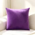 Solid purple velvet throw pillow cover with soft texture for modern sofa home decoration - 40*40cm (Cushion Cover Only) / Deep purple